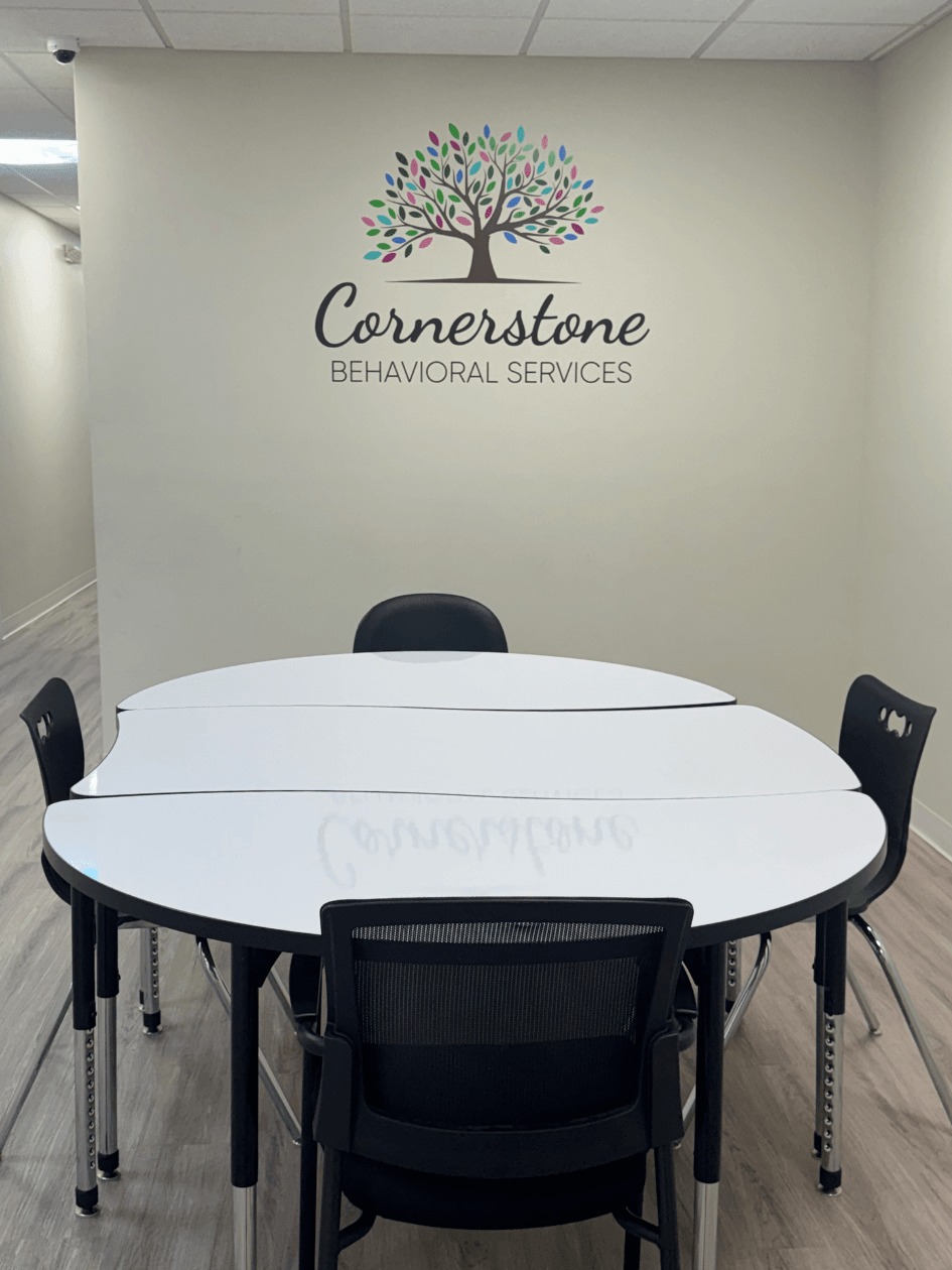 Table and chairs in office space